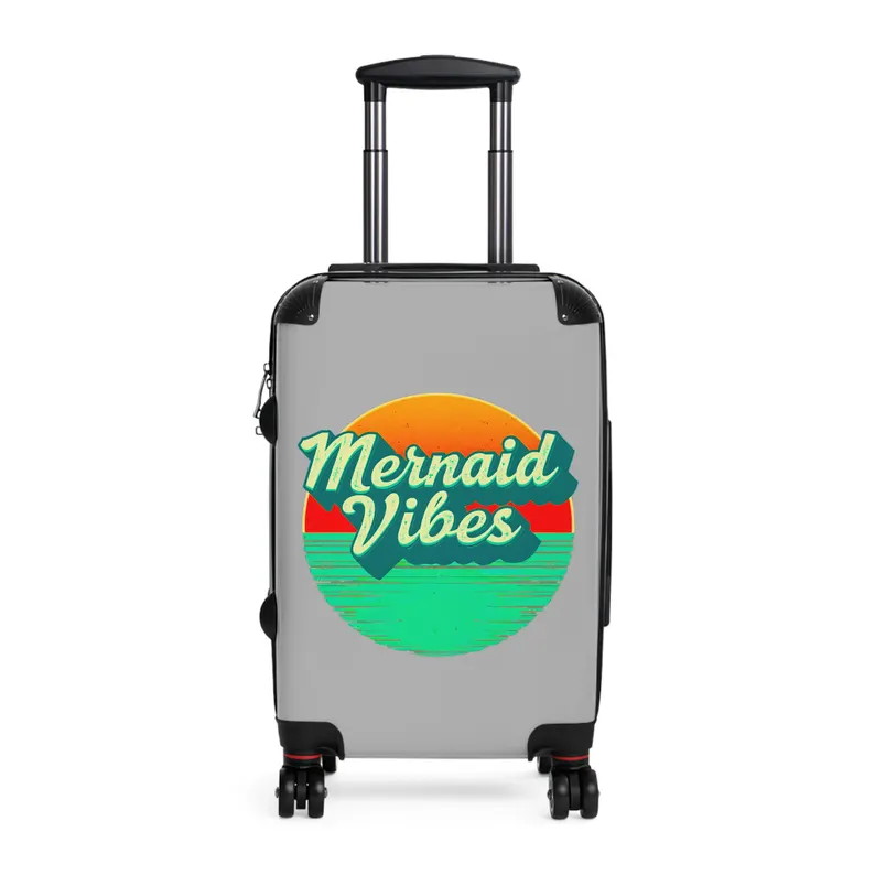 Mermaid Vibes printed suitcase